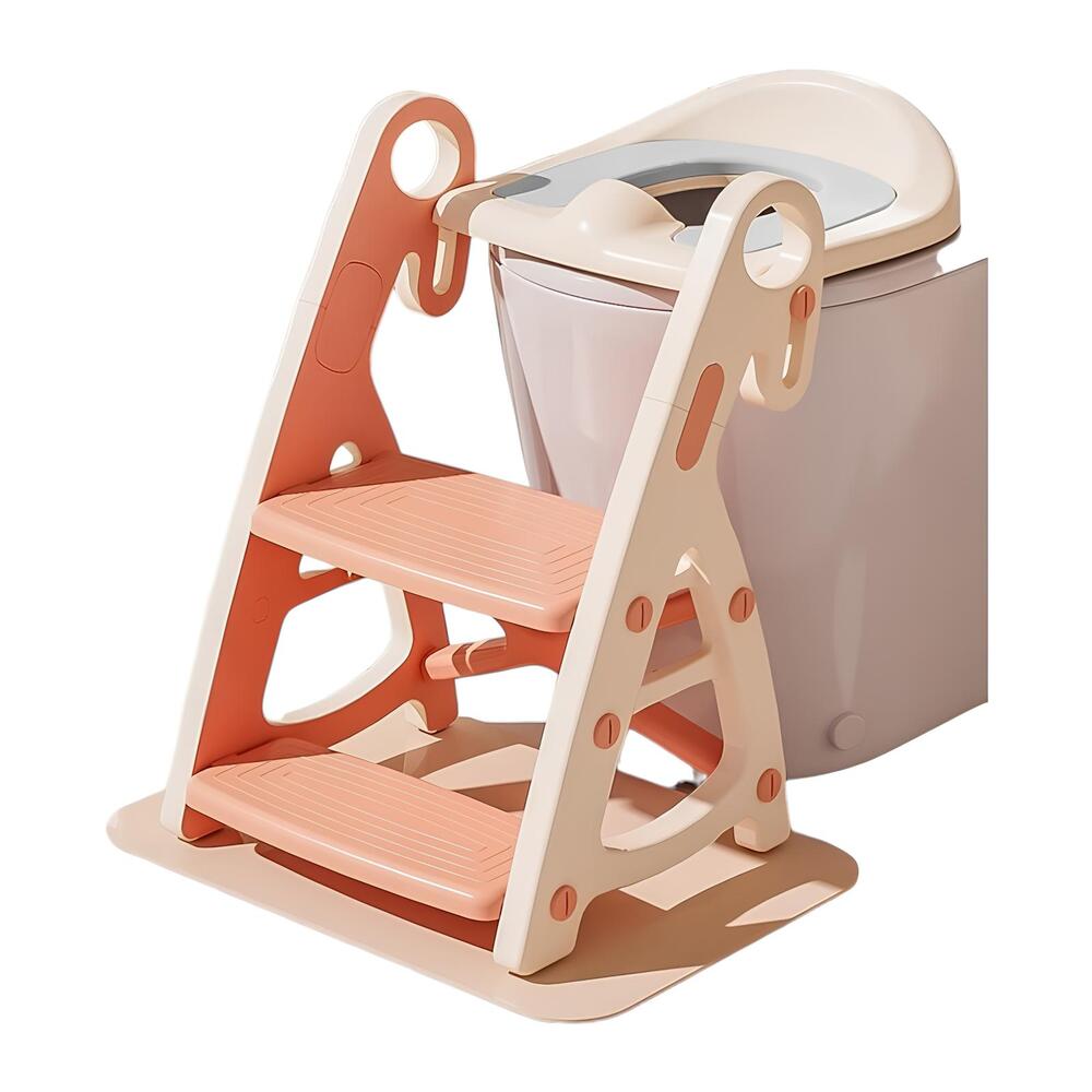 Asiento Adaptador Escalera Inodoro Niños Rosado LuBabycas