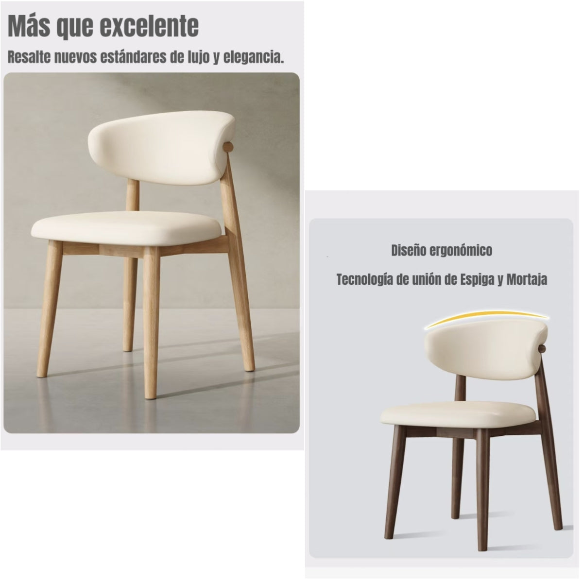 Pack 2 Sillas de Comedor Madera Café Family By LuBabycas