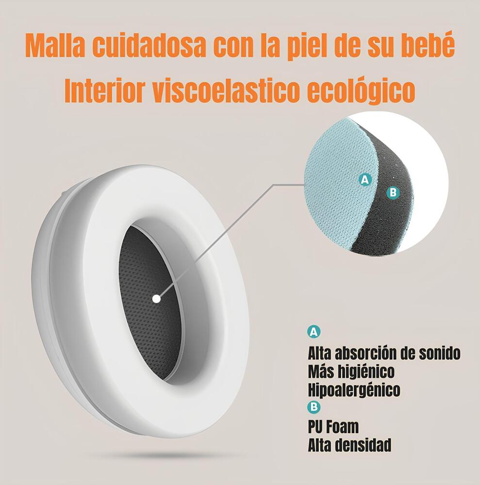 Orejeras Antiruido Auriculares 2 En 1 Rosada LuBabycas