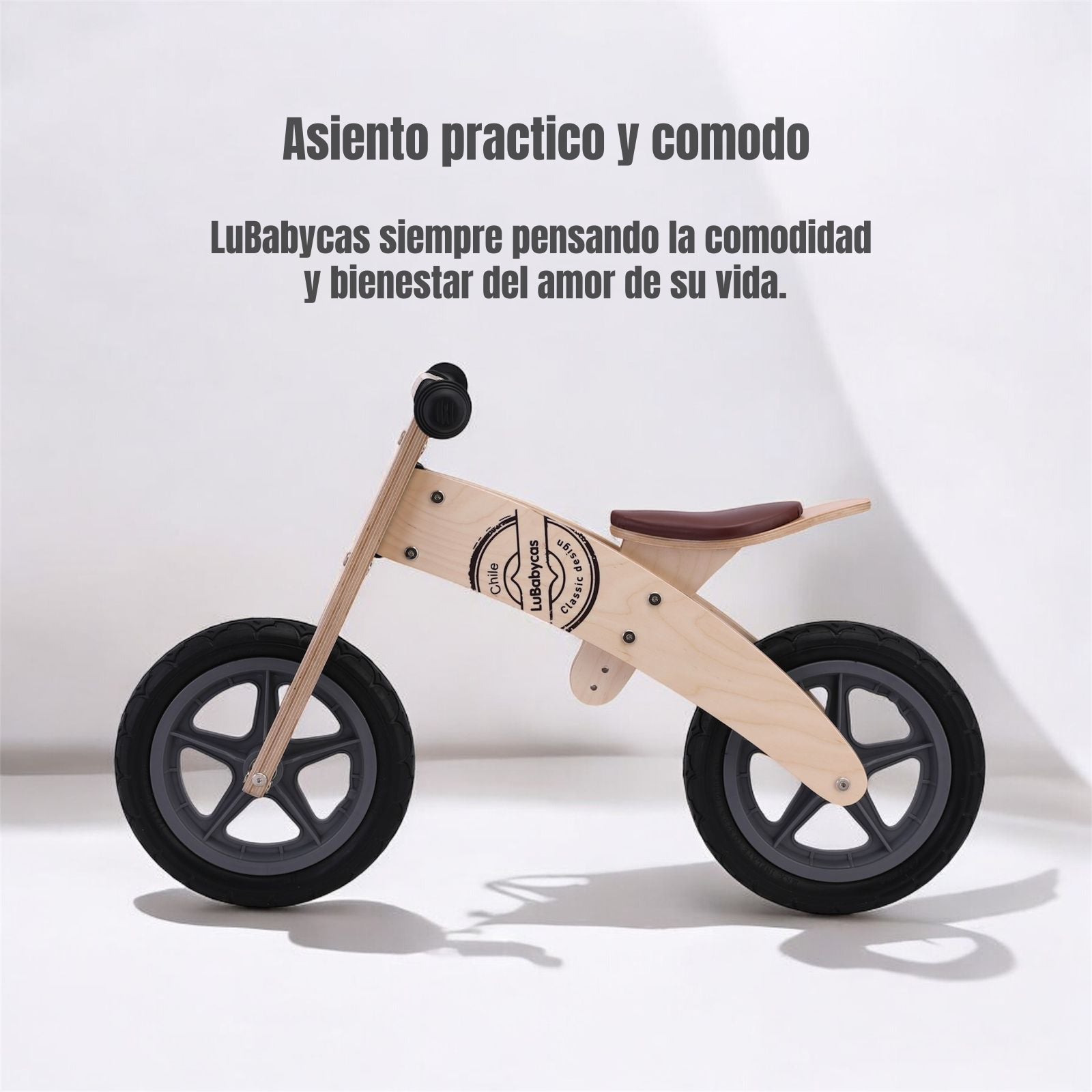 Bicicleta de Equilibrio Madera Wood LuBabycas Rosada