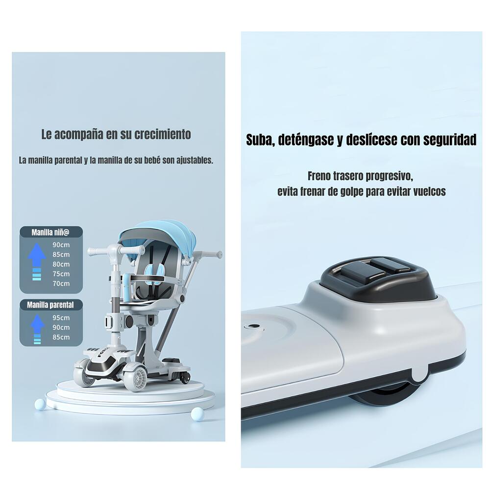 Triciclo Scooter 2 En 1 LuBabycas Rosado LuBabycas