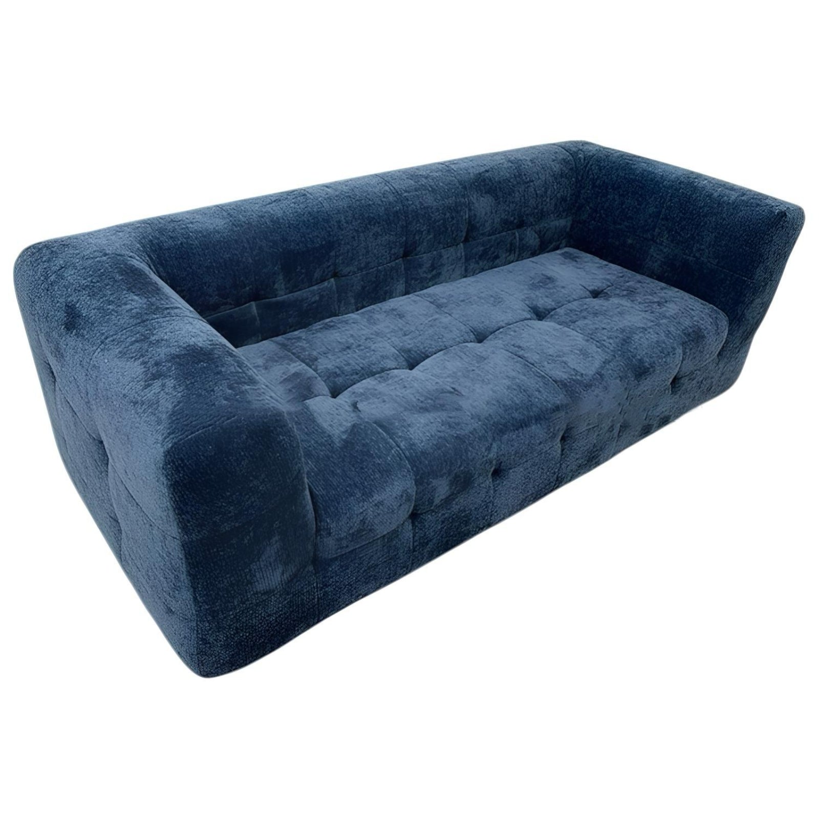 Sofá Comprimido Tela De Pana 200x90cm K30 Azul