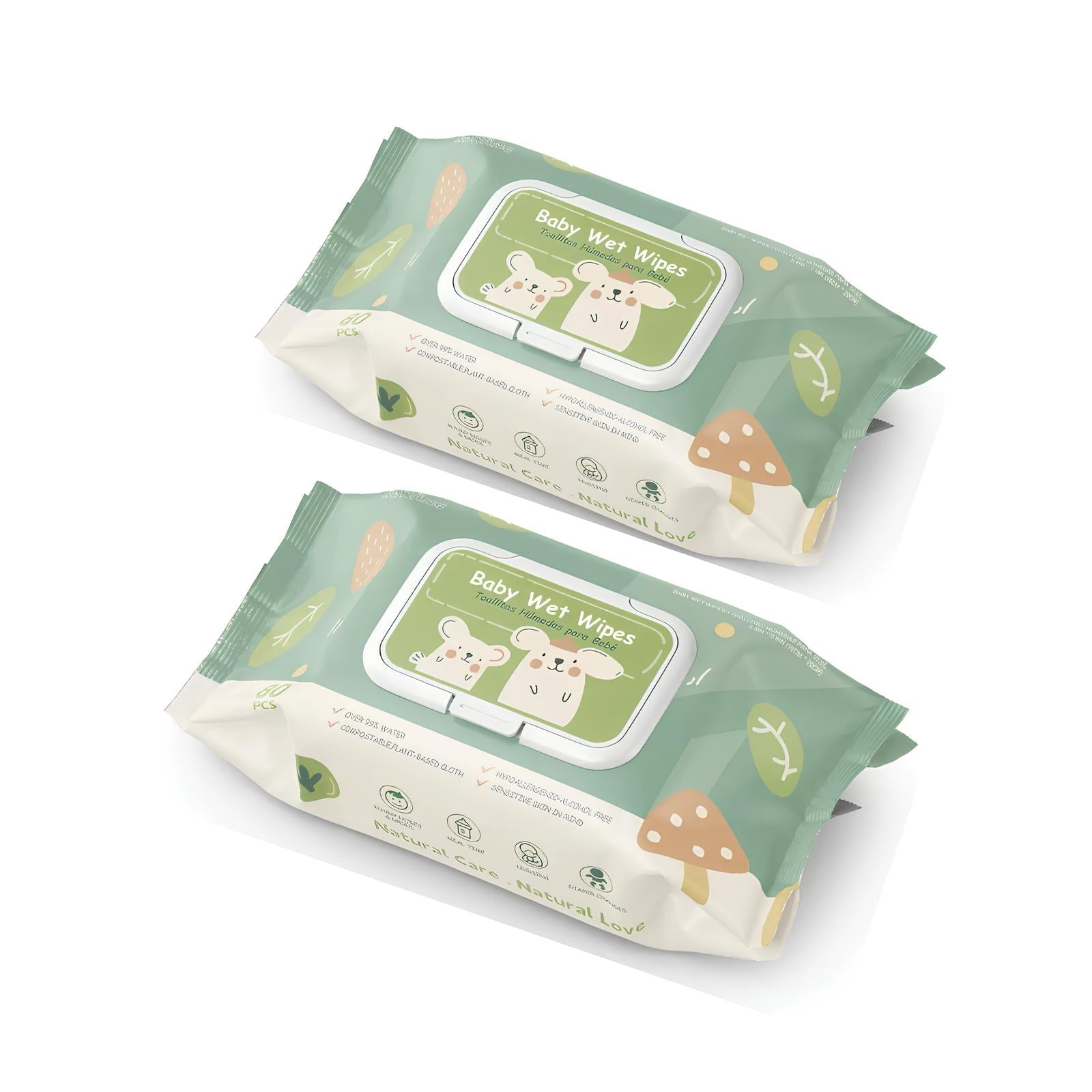 Toallitas Húmedas Con Tapa Pack 2x80 Unidades LuBabycas