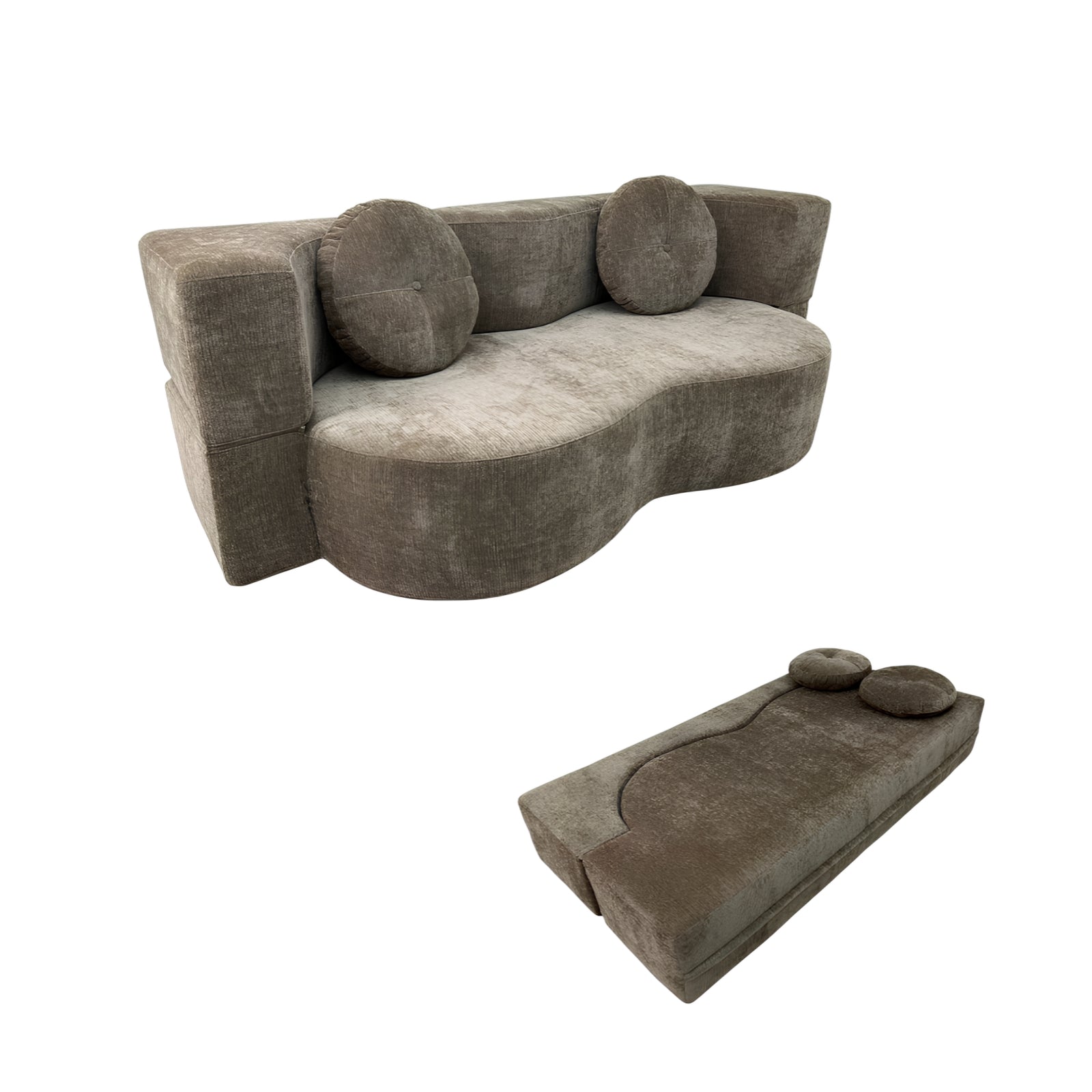 Sillon Sofa Cama Comprimido Combinable 200cm K25 Café