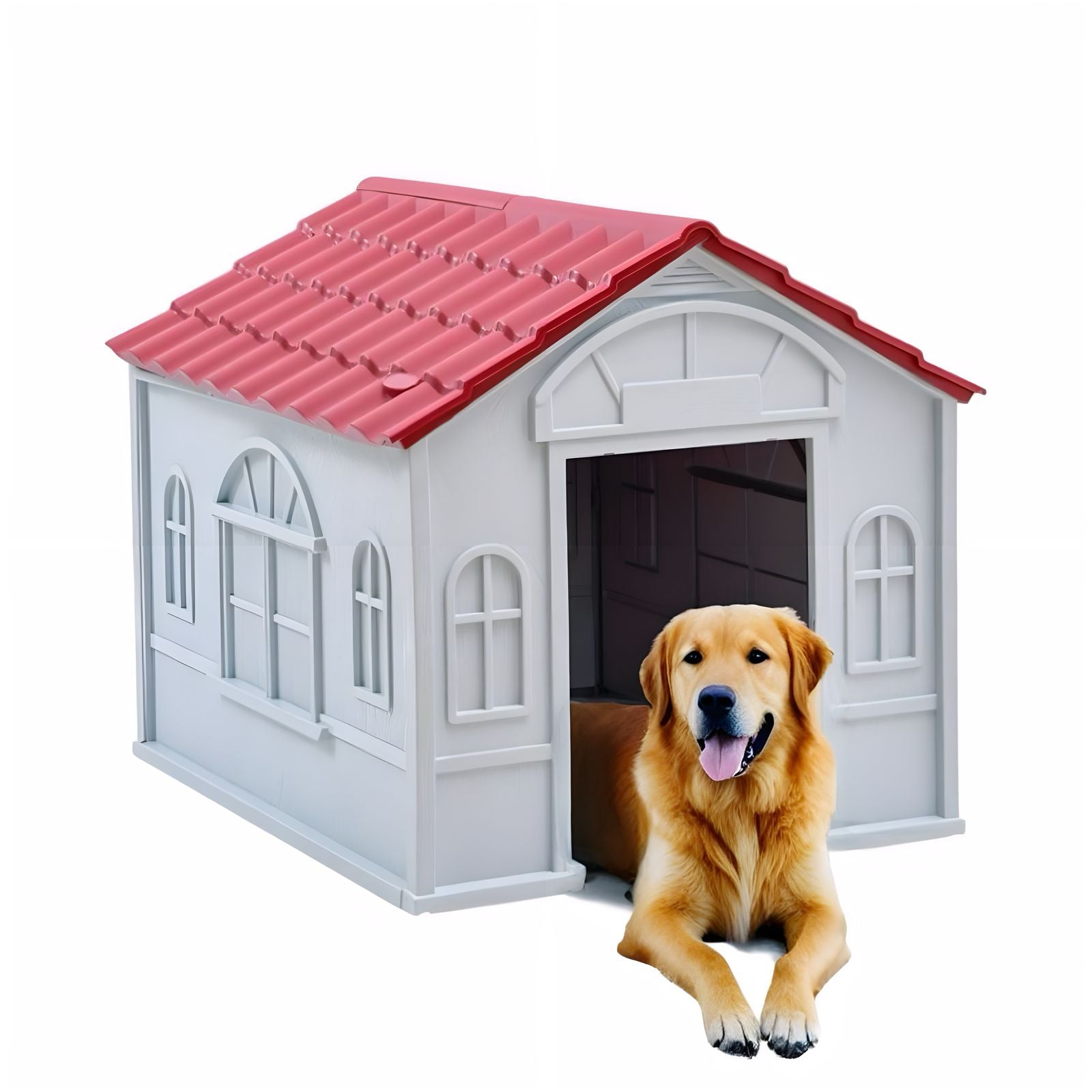 Casa De Perro Mascota Exterior Grande 98cm Roja By LuBabycas