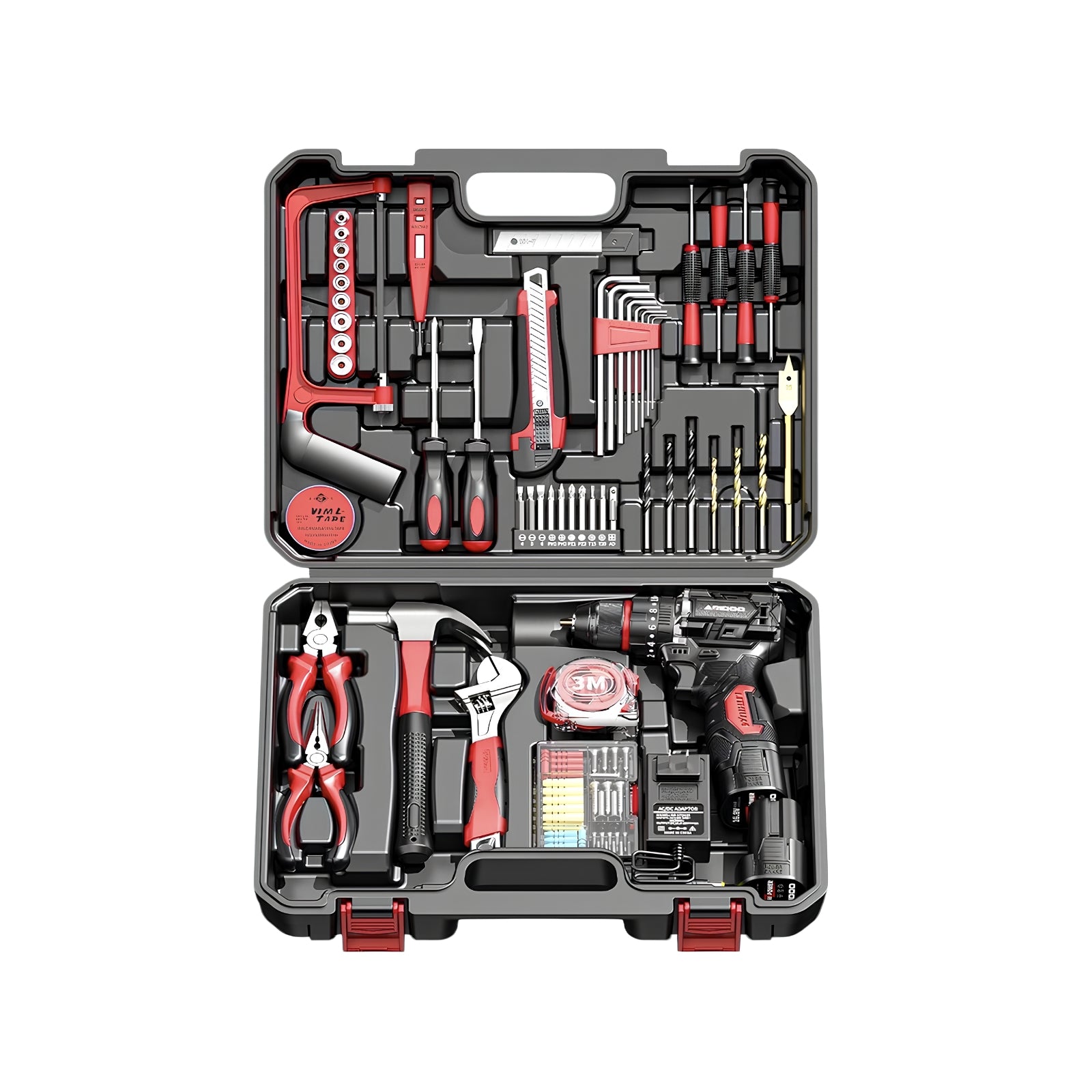 Kit Taladro Inalámbrico 2 Baterías 16,8V 118 Piezas B01