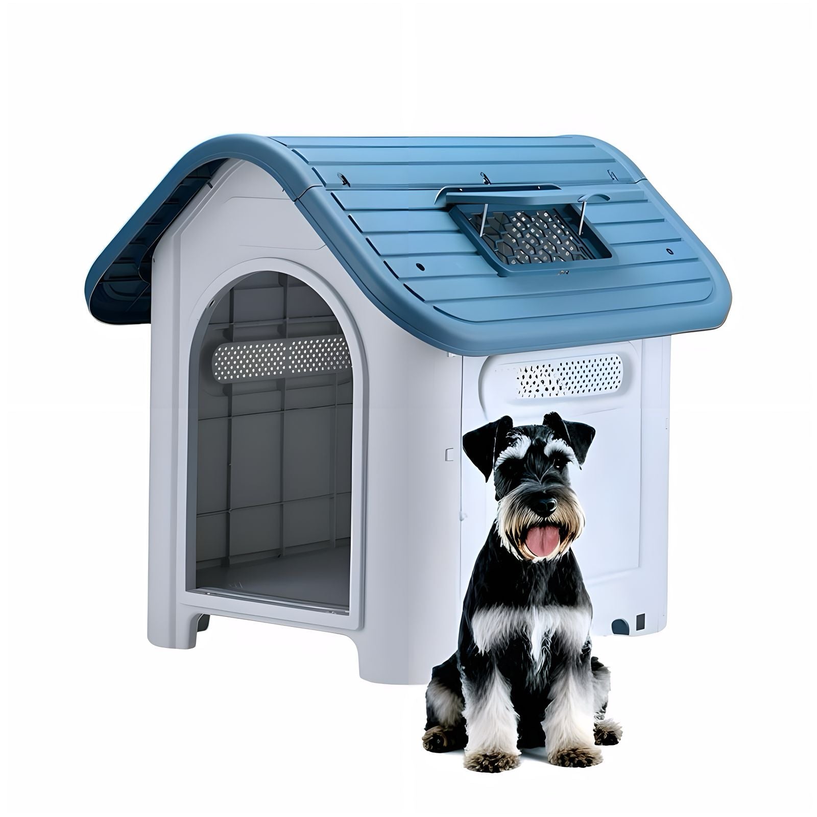 Casa De Perro Mascota Exterior Mediana 75cm Azul LuBabycas