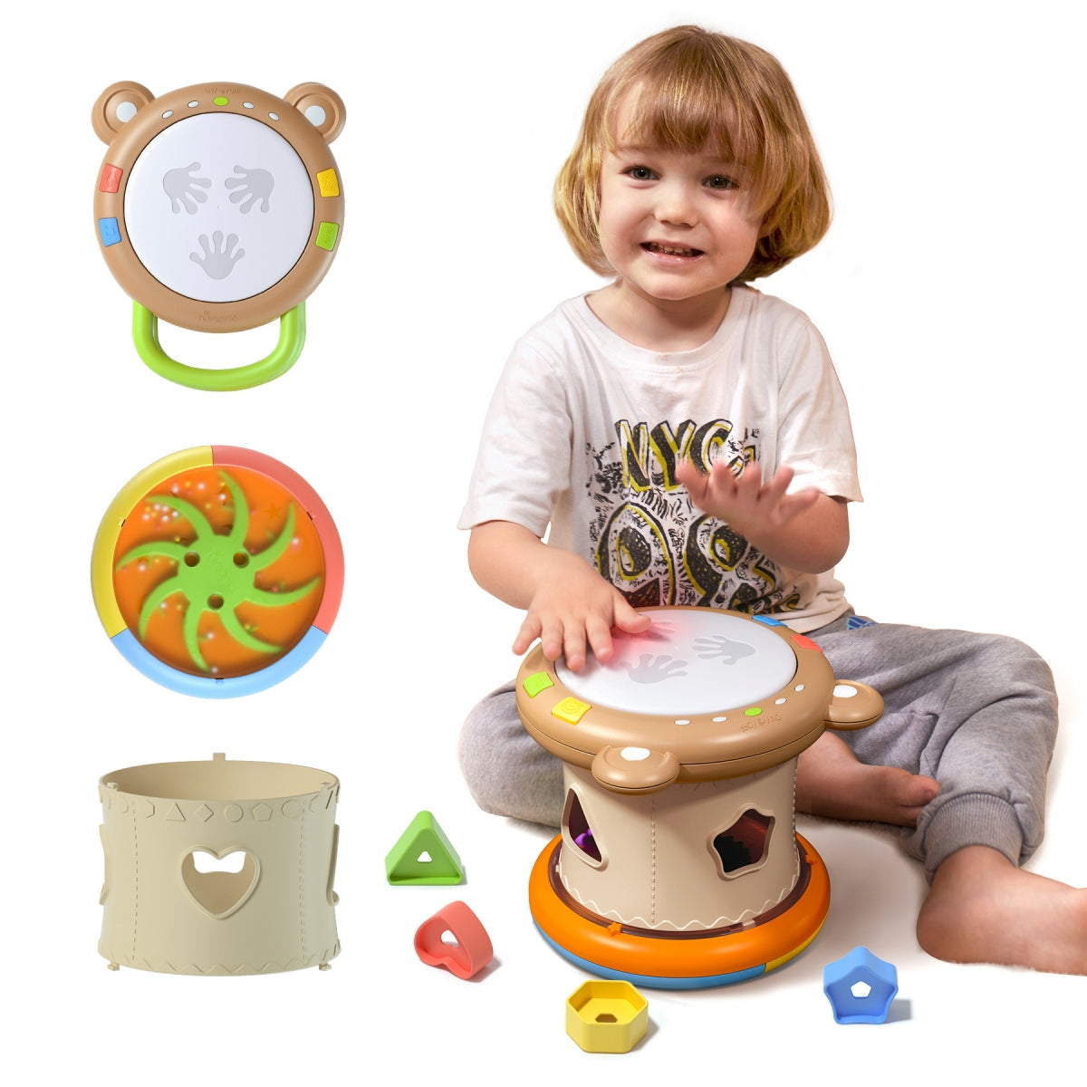 Tambor Musical Niños Multifuncional 6 Modos TM138D LuBabycas