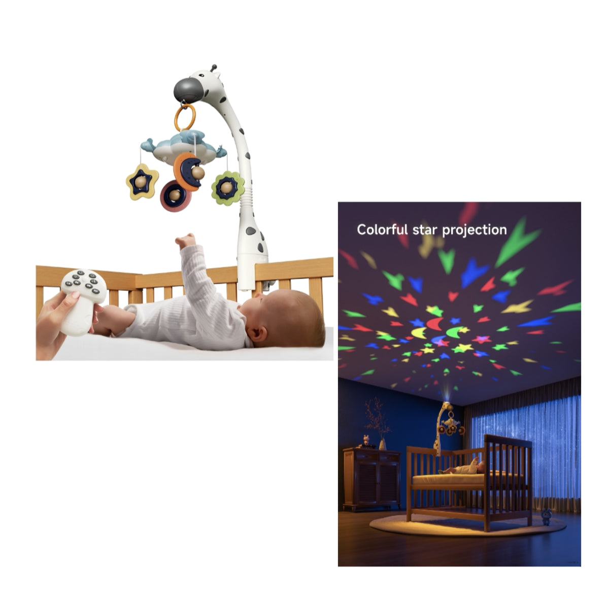 Móvil Y Proyector Luz Espanta Cuco Control TM177 LuBabycas