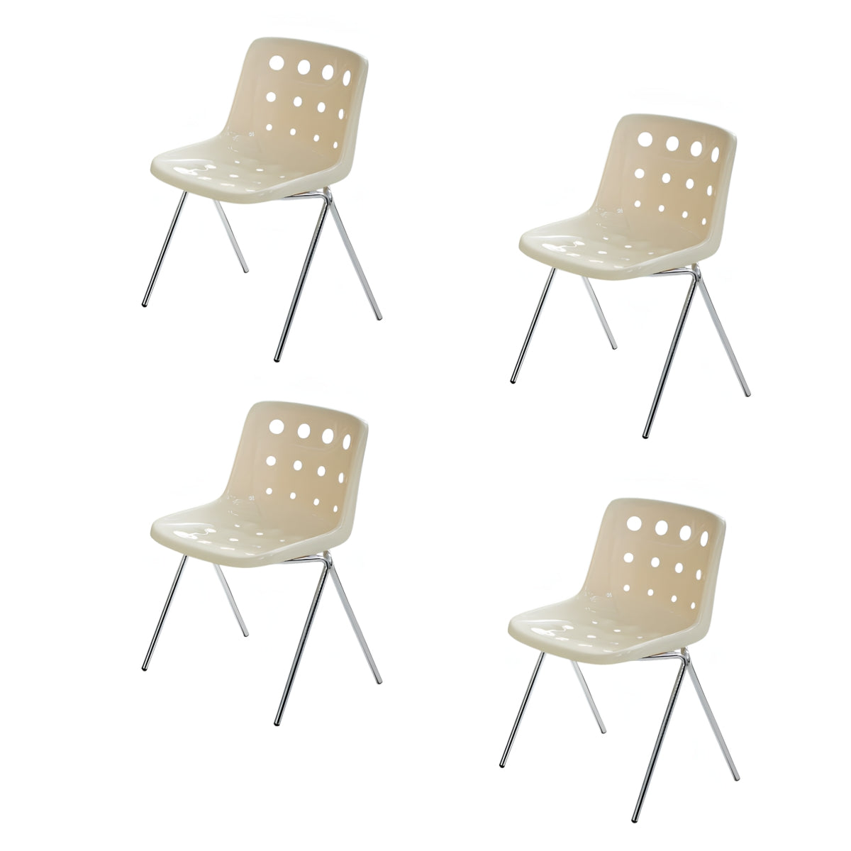 Set 4 Sillas De Comedor PP Swiss Crema By LuBabycas