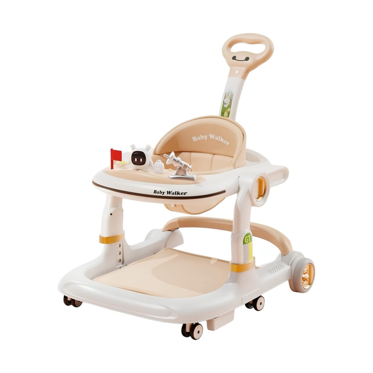 Andador Caminador Con Manilla Y Luces Mine Blanco LuBabycas