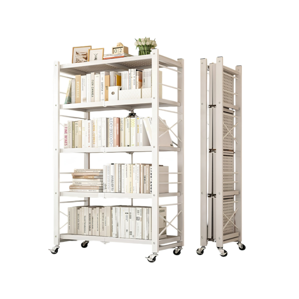 Estante Metálico Librero Plegable 5 Niveles 100cm Wall