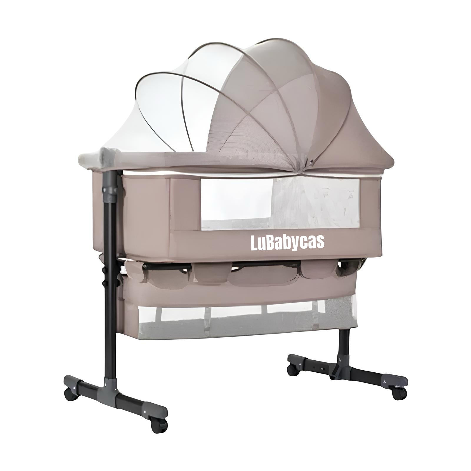 Cuna Colecho One Con Mosquitero Colchón Cafe LuBabycas