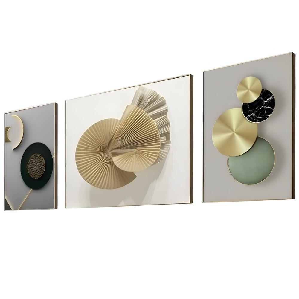 Set De 3 Cuadros Decorativos Hogar Aluminio Modelo CC