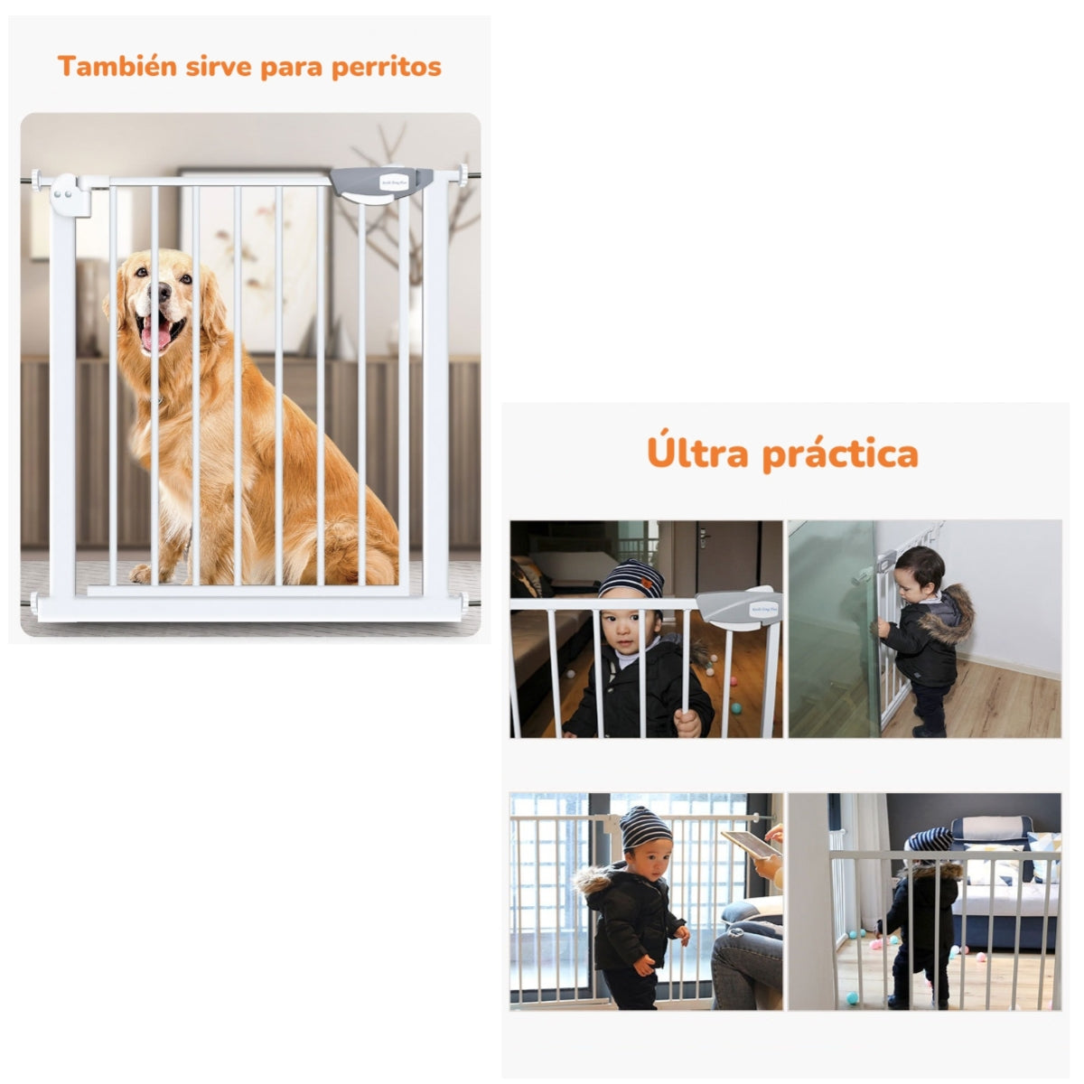 Puerta Seguridad Reja Expandible Bebé 77-102cm LuBabycas
