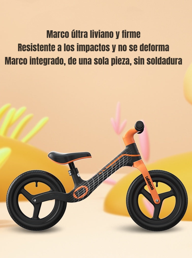 Bicicleta de Equilibrio 2-6 Años Aro 12 LuBabycas Naranja