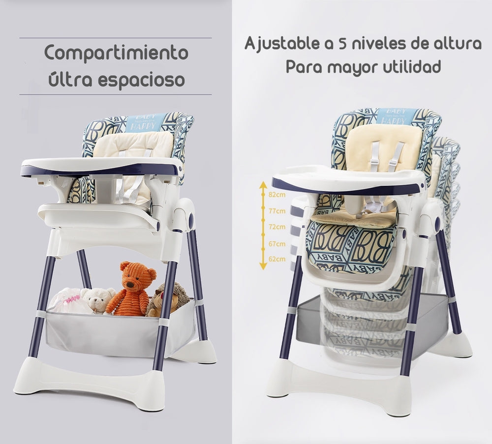 Silla De Comer Multiposiciones Con Ruedas Rosada