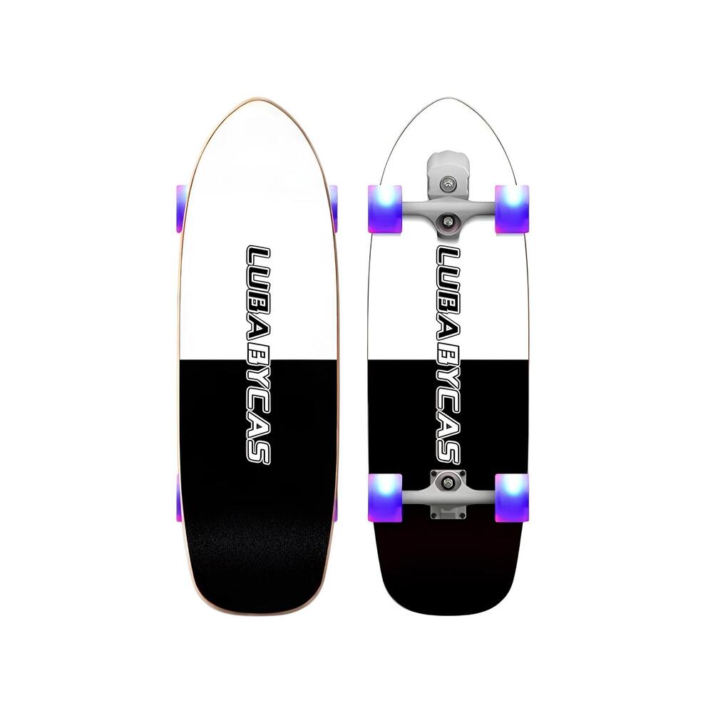 Skate Patineta De Madera Con Luces Freestyle Negra LuBabycas