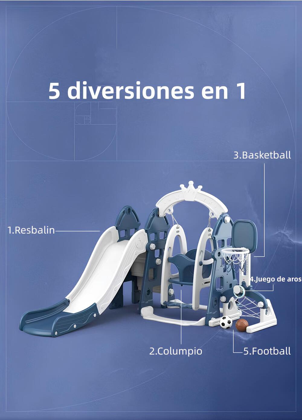 Resbalin Columpio 5 En 1 Con Accesorios Rosado Lubabycas