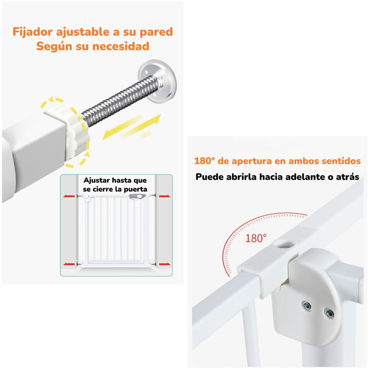 Puerta Seguridad Reja Expandible Para Bebé 77-92cm LuBabycas