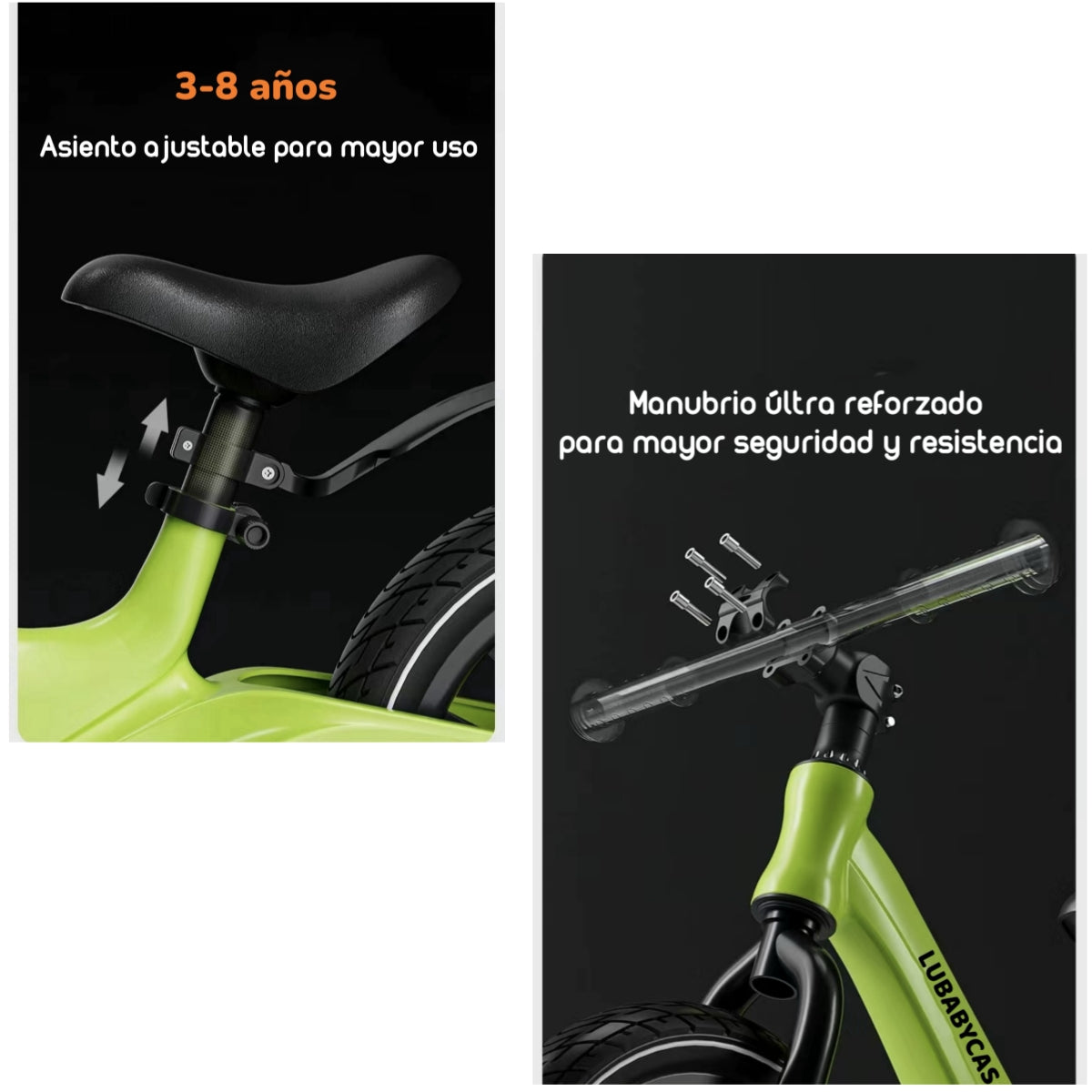 Bicicleta De Equilibrio 3-8 Años Aro 14 Rosada LuBabycas