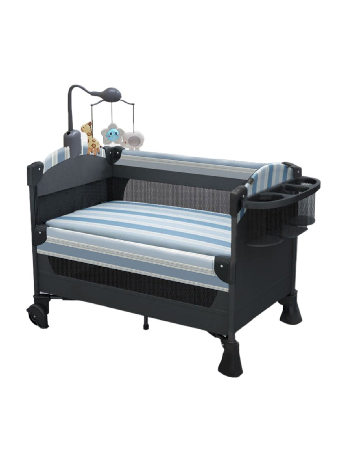 Cuna Colecho Corral Mecedora 4 En 1 Lubabycas Azul