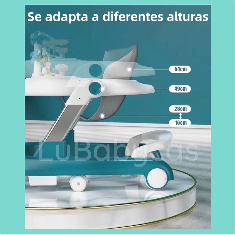 Andador Caminador Multifuncional 4 En 1 Lubabycas Gris