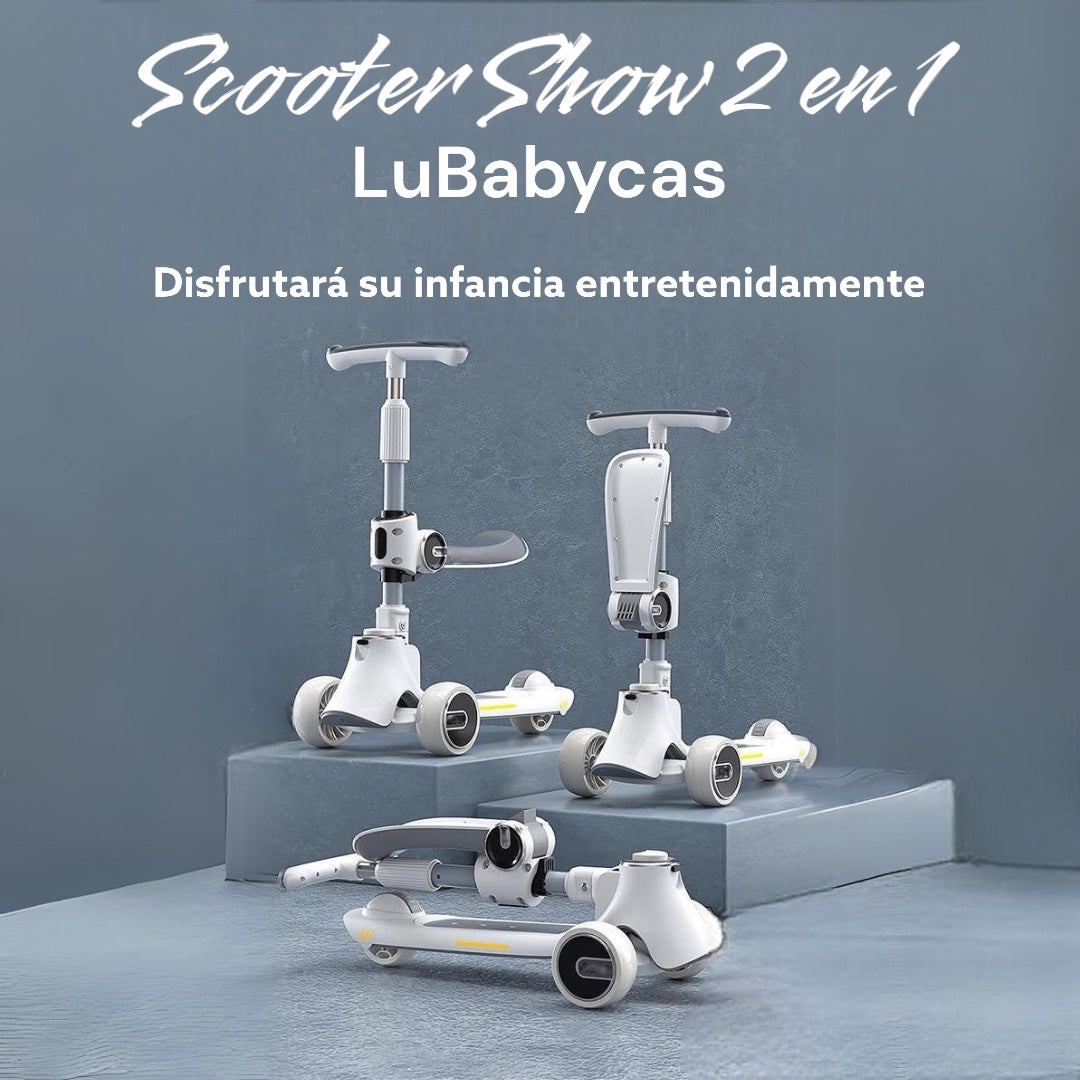 Scooter 3 Ruedas 2 en 1 Últra Resistente LuBabycas Gris