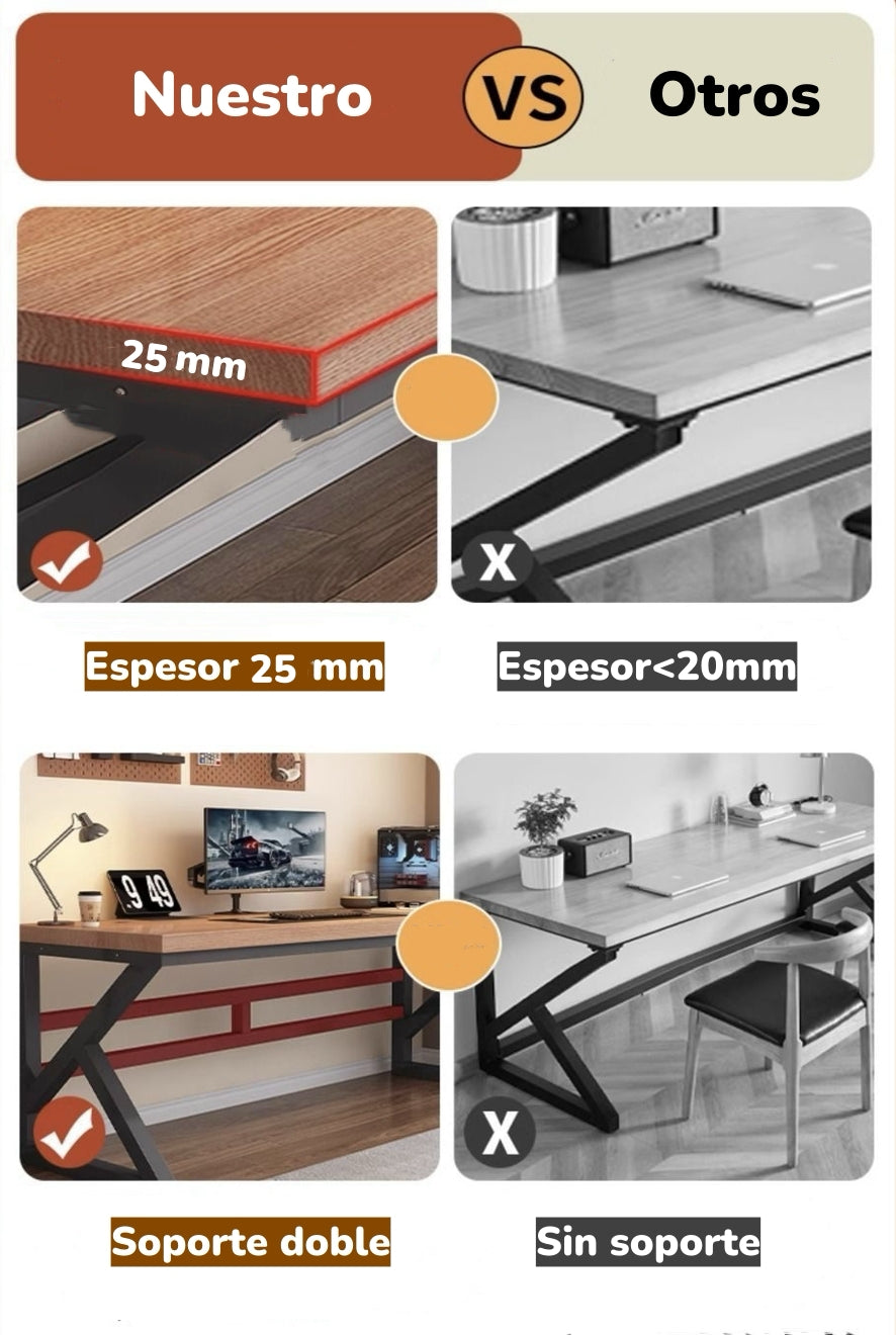 Escritorio De Madera Diseño K Snow 140cm LuBabycas