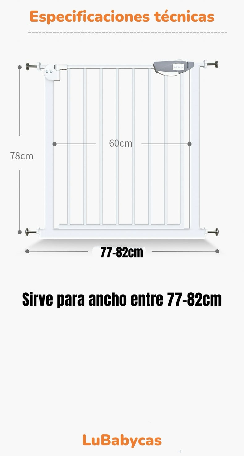 Puerta Seguridad Reja Para Bebé 77-82cm LuBabycas