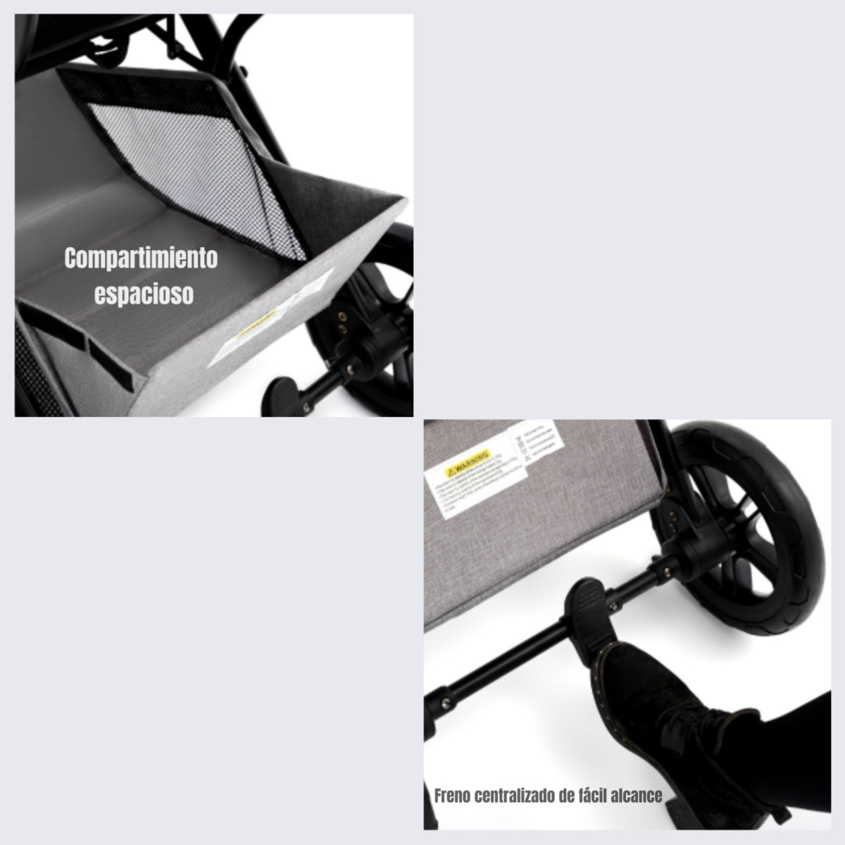 Coche de Paseo Con Cubre Pies LuBabycas Negro