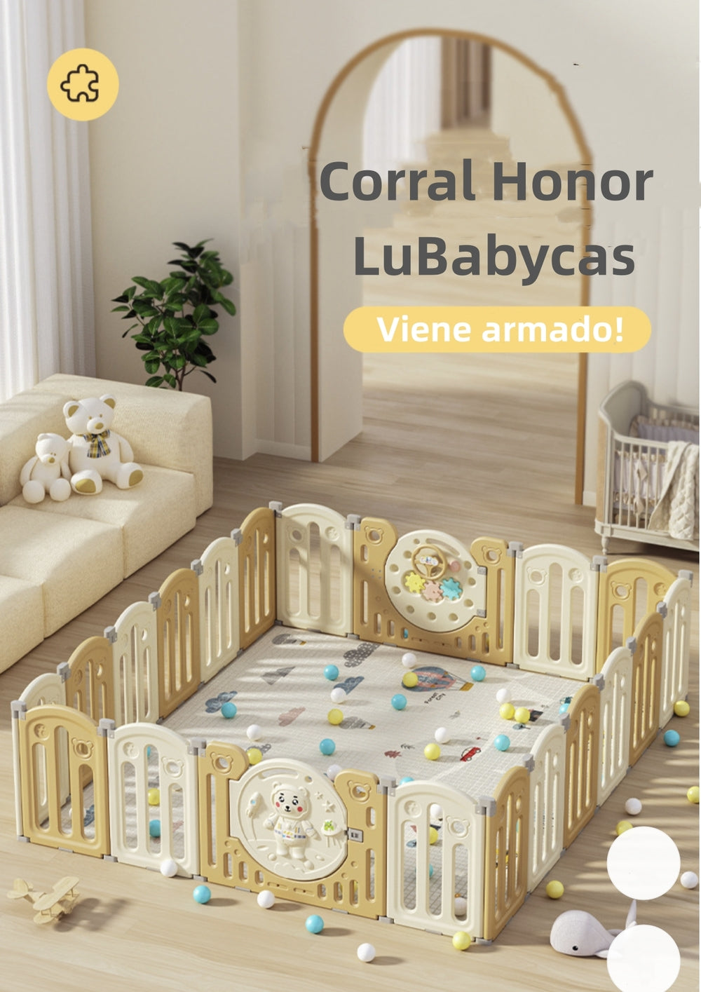 Corral Bebé 153x160cm Con Accesorios Lubabycas
