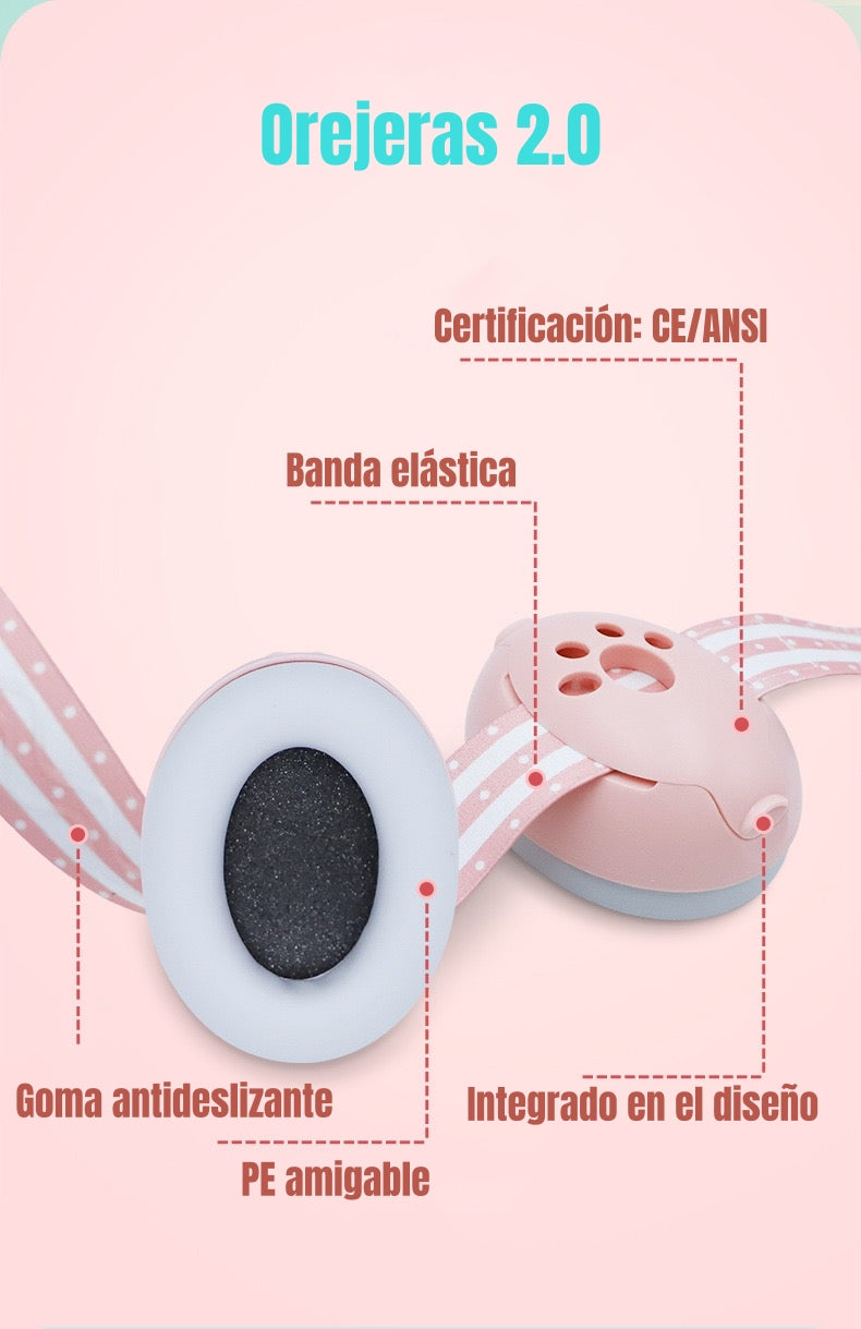 Orejeras Antiruido Auriculares Protectores Bebés Azul