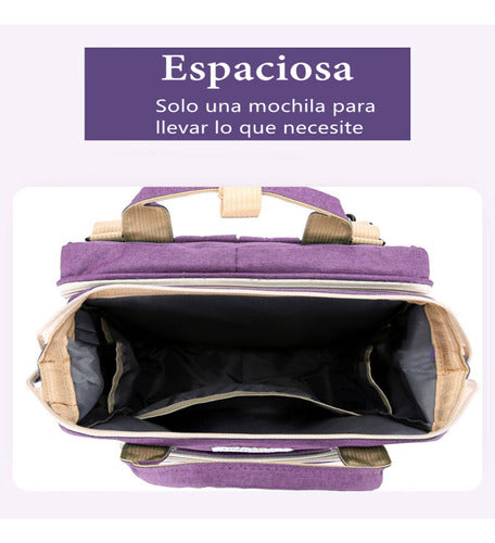 Mochila Maternal 3 En 1 Con Cunita Lubabycas Negra