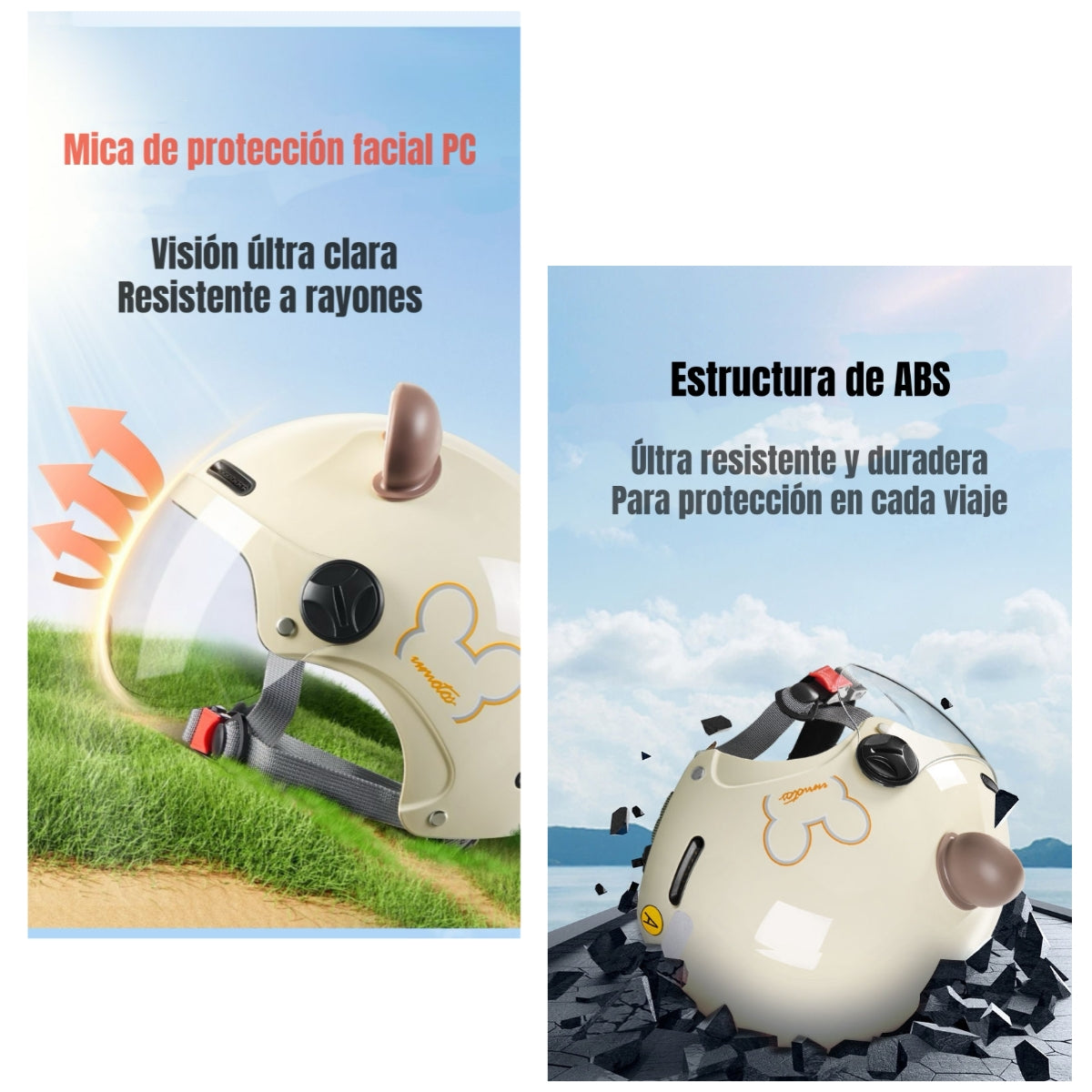 Casco Bicicleta Regulable Con Mica Para Niños Rosado