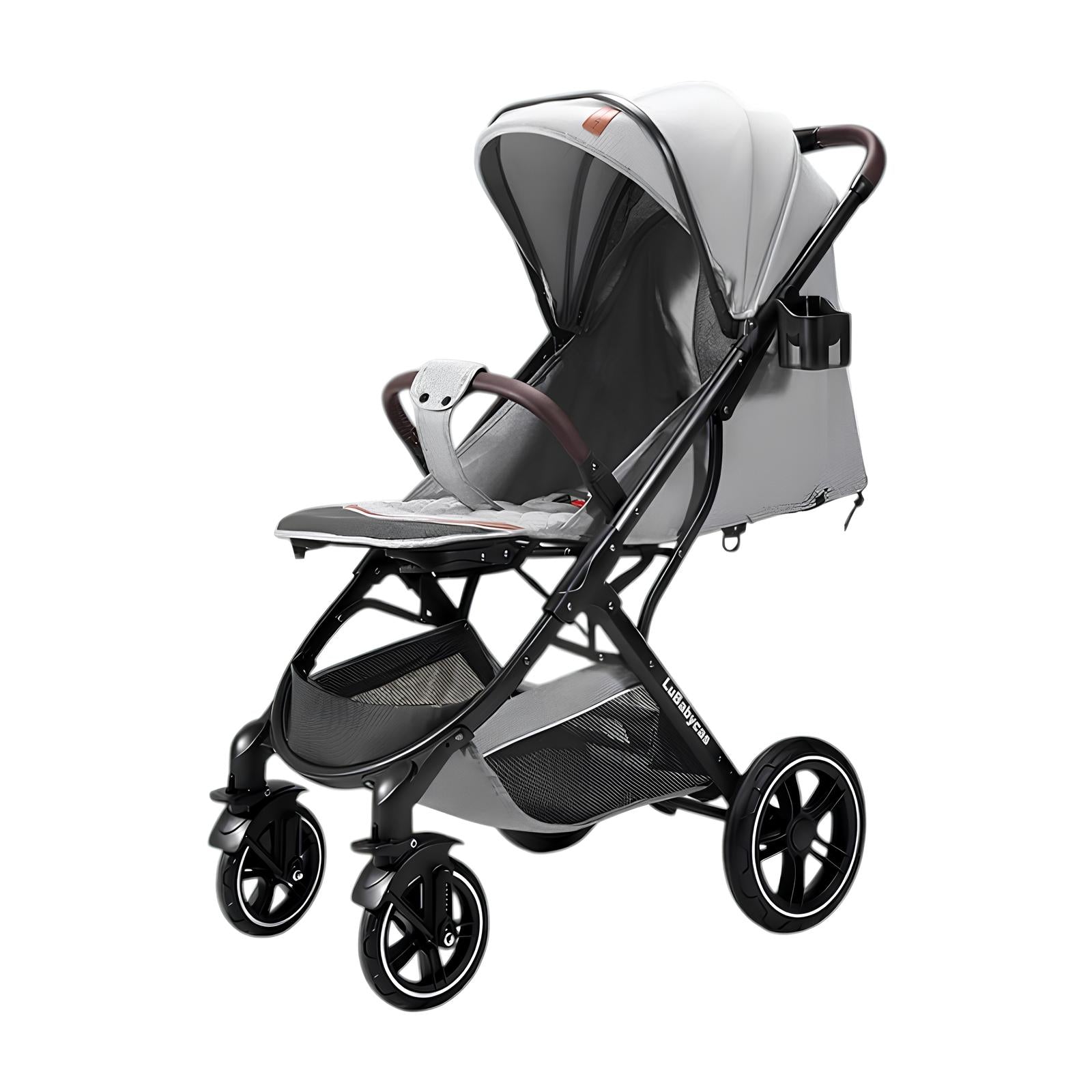 Coche de Paseo Con Cubre Pies LuBabycas Gris