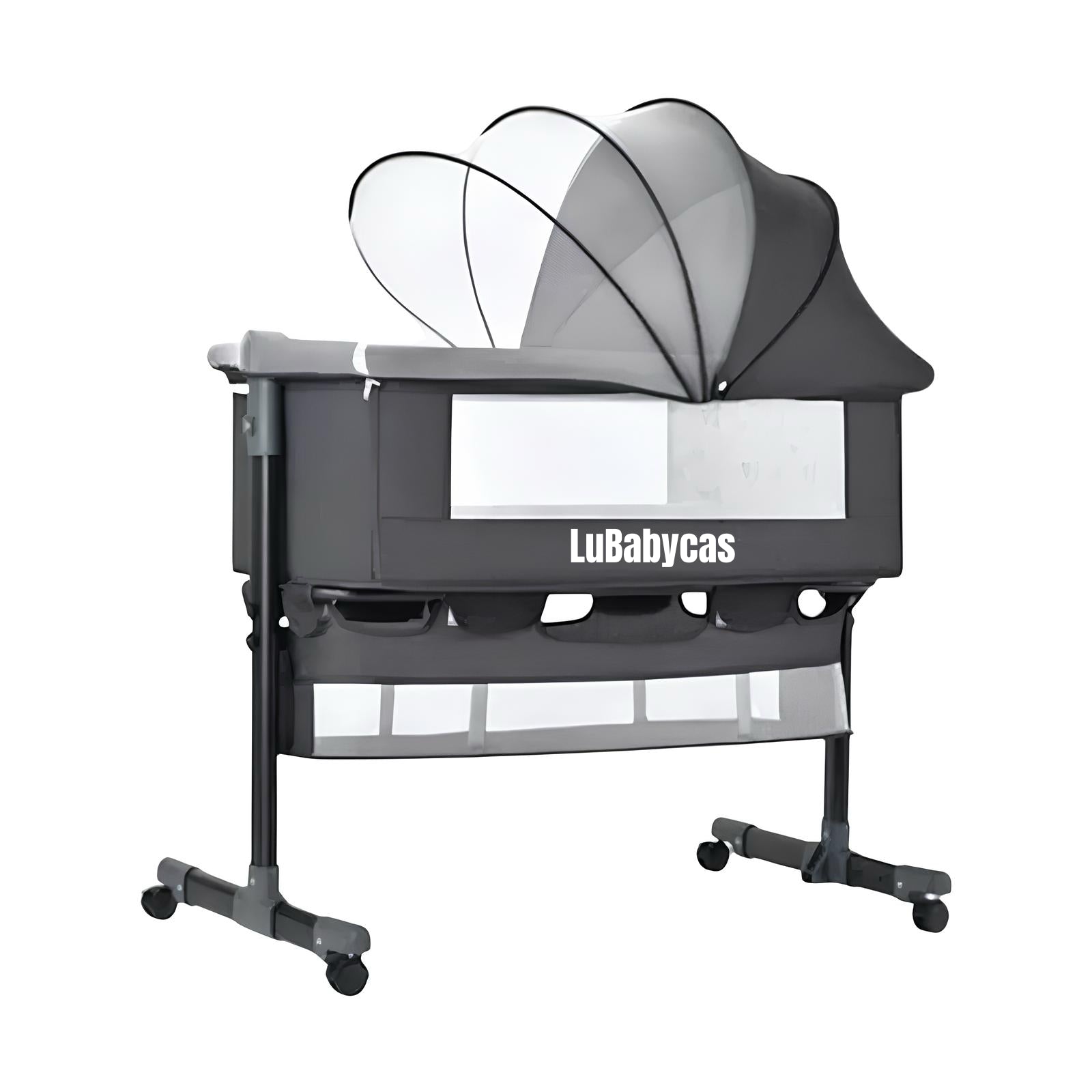 Cuna Colecho One Con Mosquitero Colchón Gris LuBabycas