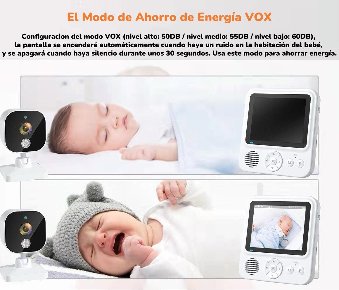 Cámara Monitor Inteligente 720P Pantalla 2,8 LuBabycas