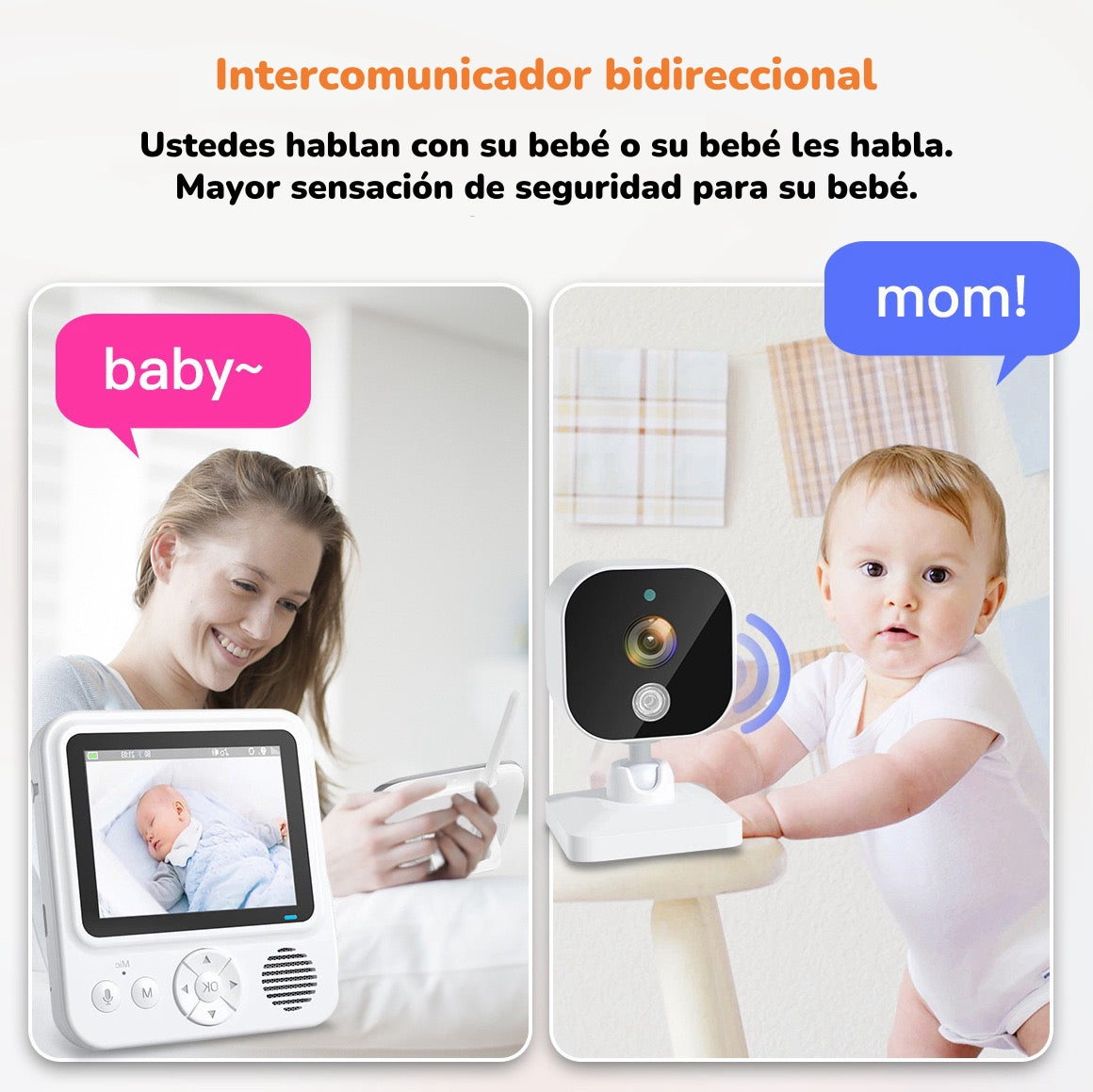 Cámara Monitor Inteligente 720P Pantalla 2,8 LuBabycas