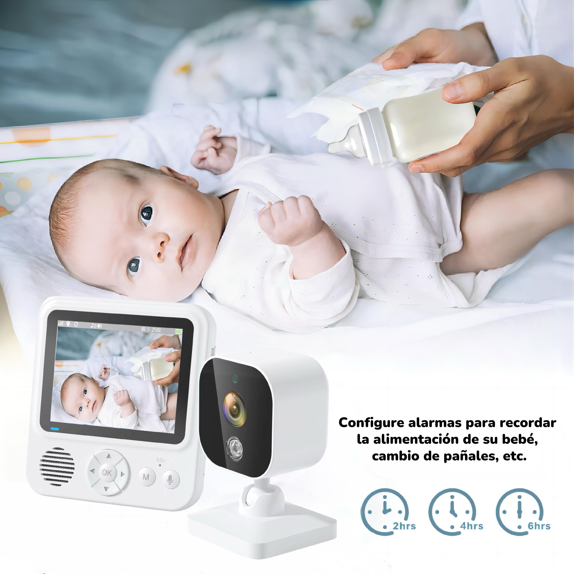 Cámara Monitor Inteligente 720P Pantalla 2,8 LuBabycas