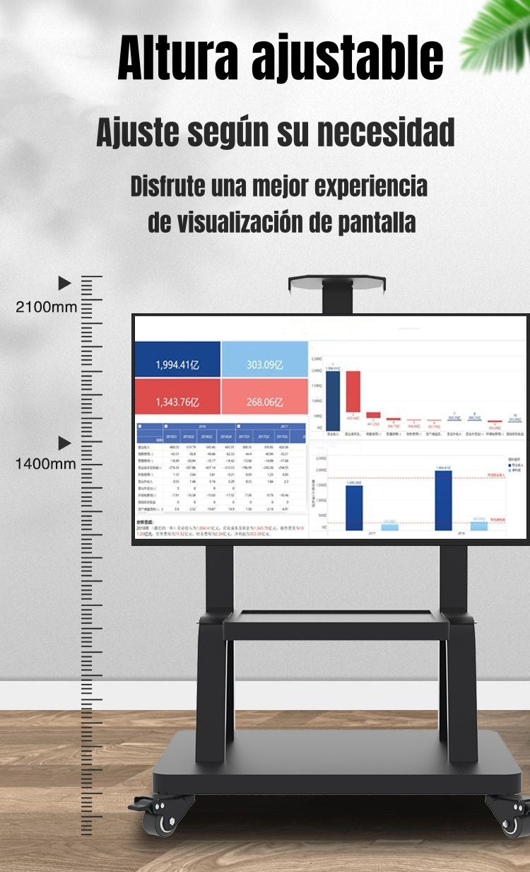 Soporte TV Rack Pedestal 32”-75” Con Ruedas By LuBabycas