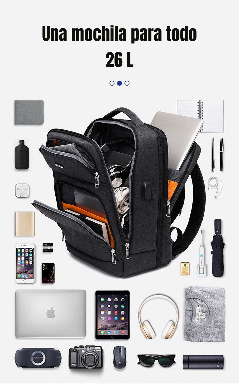 Mochila Notebook Inteligente Con USB Negra By LuBabycas