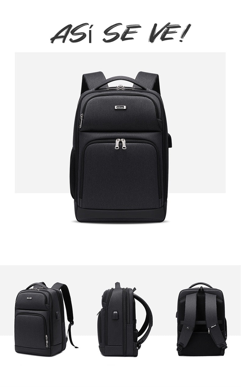 Mochila Notebook Inteligente Con USB Negra By LuBabycas