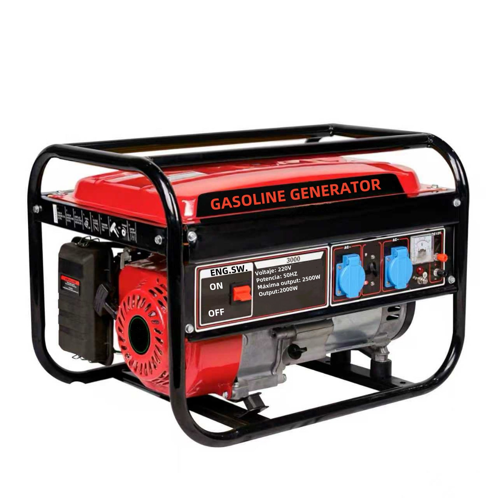 Generador Eléctrico A Gasolina OHV 2500W HD Rojo
