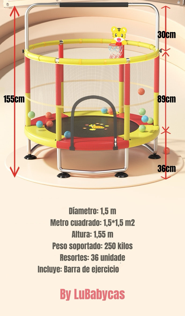 Cama Elástica Trampoline 150cm Más Juegos LuBabycas