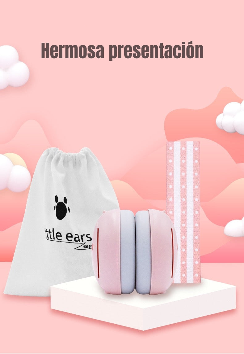 Orejeras Antiruido Auriculares Protectores Bebés Rosado