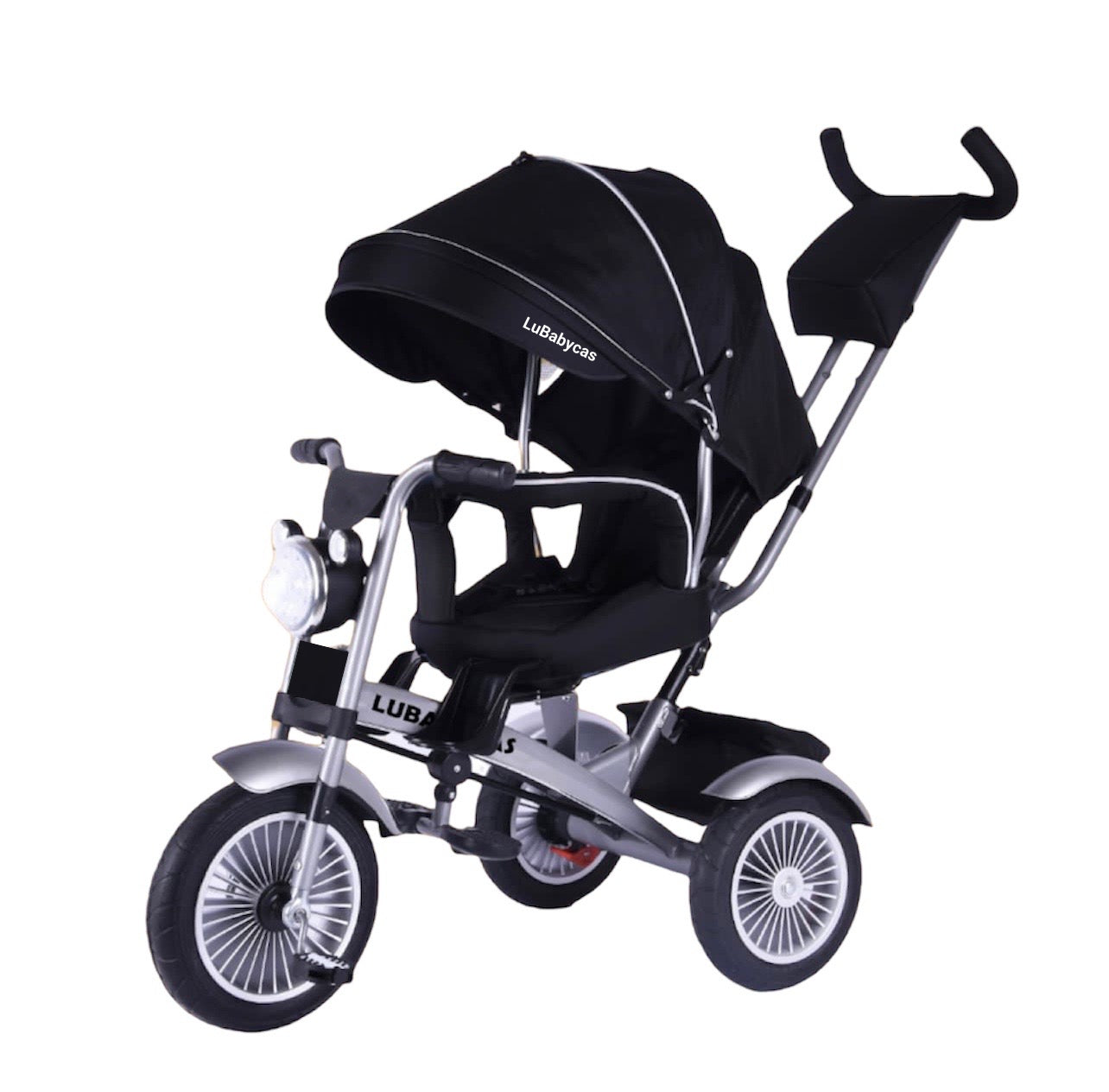 Triciclo Multifuncional 360° Con Luces Lubabycas Negro