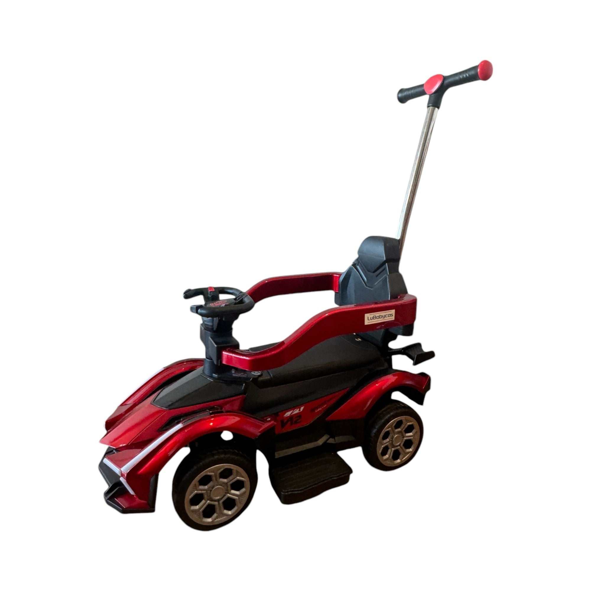 Correpasillo Andador Auto Con Manilla LuBabycas Rojo