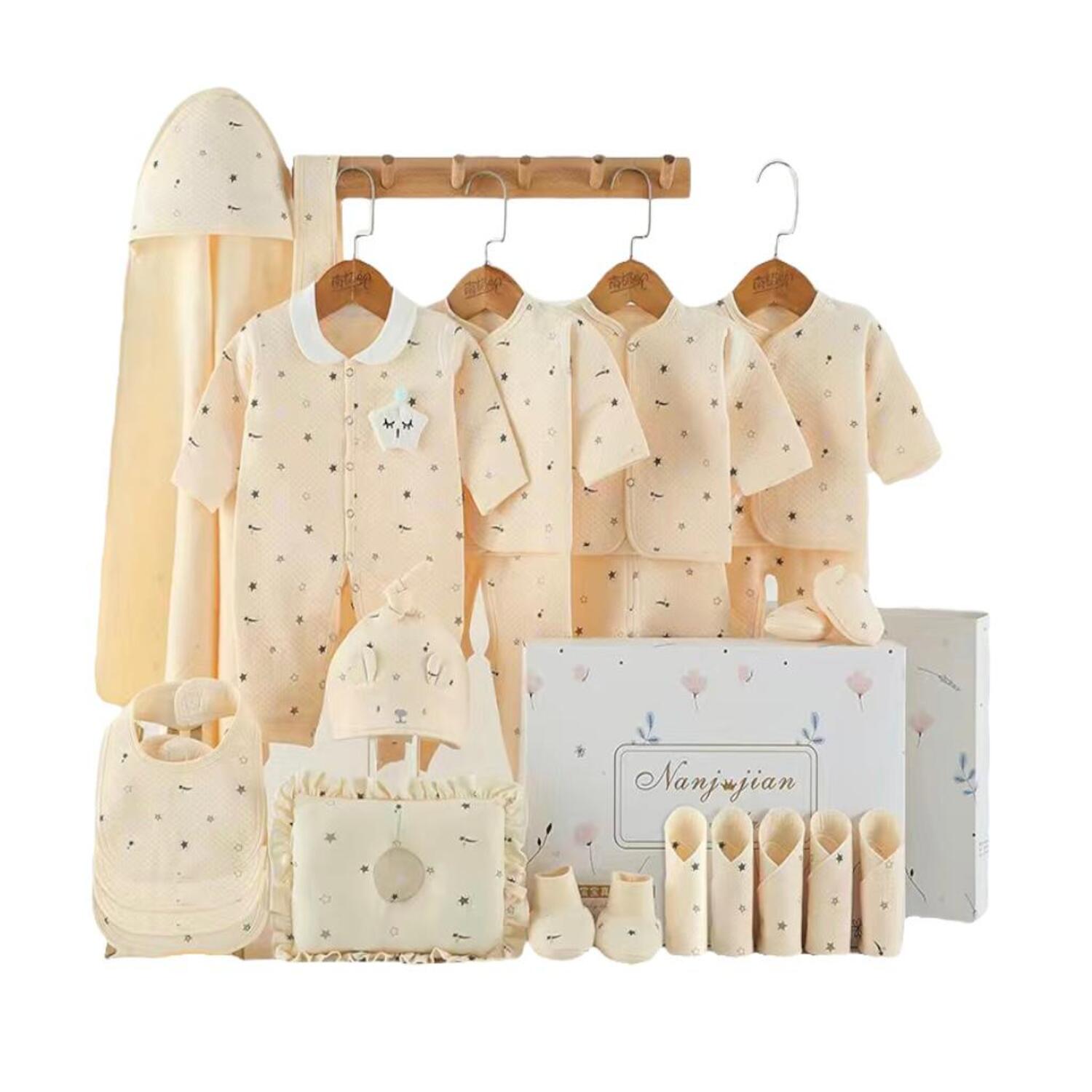 Pack Ajuar Bebé Ropa Algodón 24 Piezas Amarillo Lubabycas