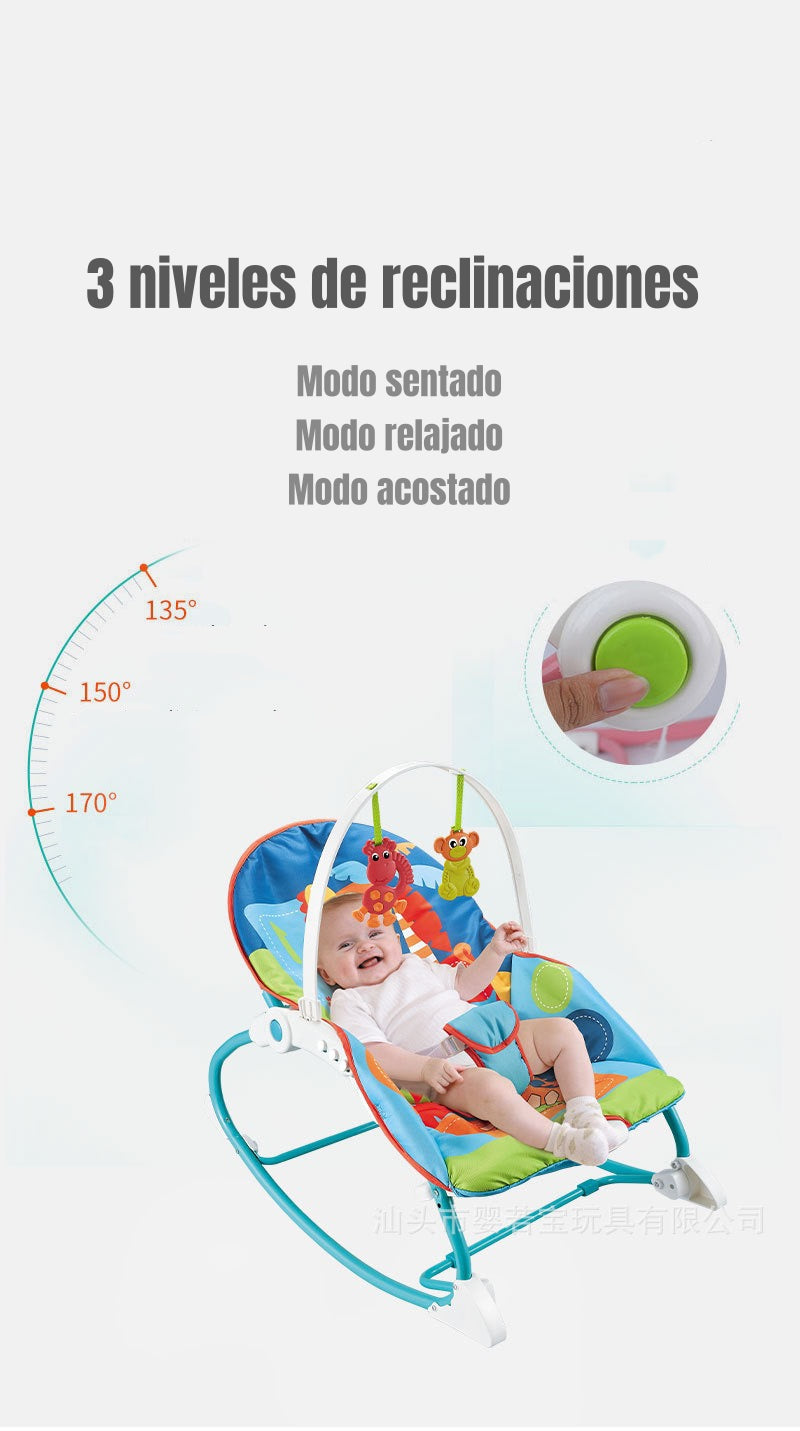 Mecedora Silla de Comer 2 en 1 Vibración Rosada LuBabycas